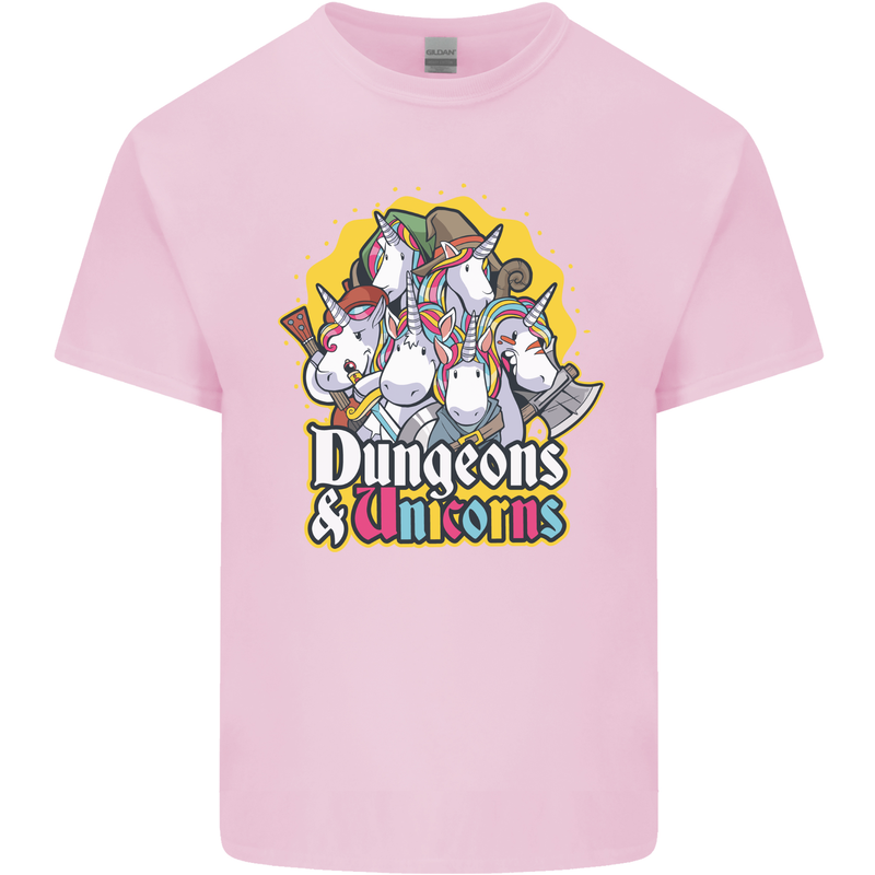 Dungeons & Unicorns Role Play Games RPG Kids T-Shirt Childrens Light Pink