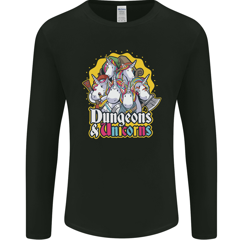 Dungeons & Unicorns Role Play Games RPG Mens Long Sleeve T-Shirt Black