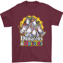 Dungeons & Unicorns Role Play Games RPG Mens T-Shirt 100% Cotton Maroon