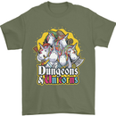 Dungeons & Unicorns Role Play Games RPG Mens T-Shirt 100% Cotton Military Green