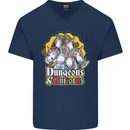 Dungeons & Unicorns Role Play Games RPG Mens V-Neck Cotton T-Shirt Navy Blue