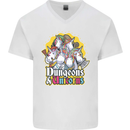 Dungeons & Unicorns Role Play Games RPG Mens V-Neck Cotton T-Shirt White