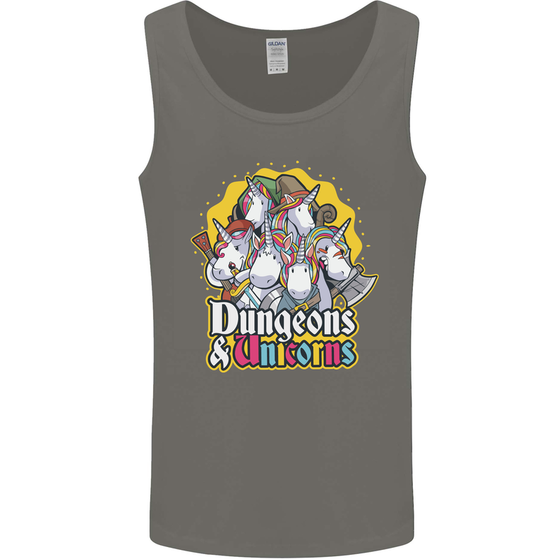 Dungeons & Unicorns Role Play Games RPG Mens Vest Tank Top Charcoal