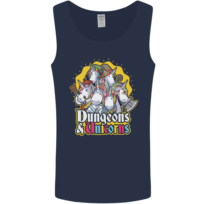 Dungeons & Unicorns Role Play Games RPG Mens Vest Tank Top Navy Blue