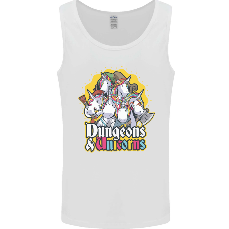 Dungeons & Unicorns Role Play Games RPG Mens Vest Tank Top White