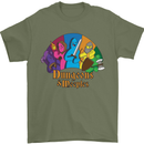 Dungeons n Meeples Role Play Games RPG Mens T-Shirt 100% Cotton Military Green
