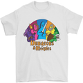 Dungeons n Meeples Role Play Games RPG Mens T-Shirt 100% Cotton White