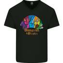 Dungeons n Meeples Role Play Games RPG Mens V-Neck Cotton T-Shirt Black