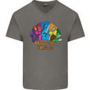 Dungeons n Meeples Role Play Games RPG Mens V-Neck Cotton T-Shirt Charcoal