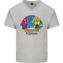 Dungeons n Meeples Role Play Games RPG Mens V-Neck Cotton T-Shirt Sports Grey
