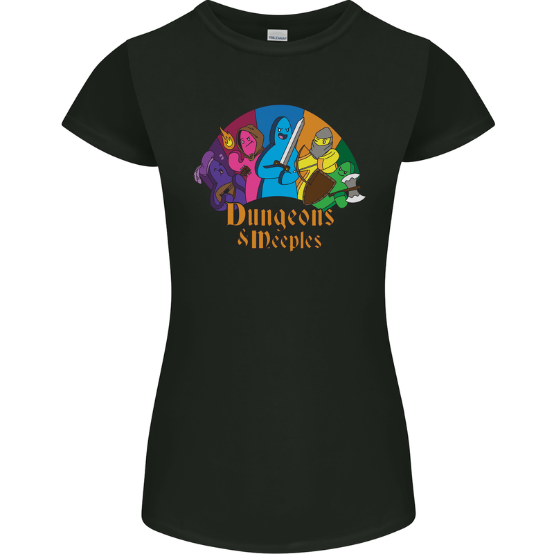 Dungeons n Meeples Role Play Games RPG Womens Petite Cut T-Shirt