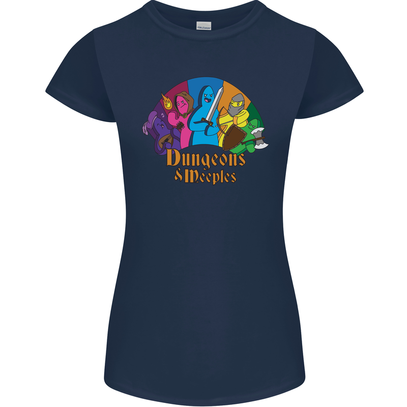 Dungeons n Meeples Role Play Games RPG Womens Petite Cut T-Shirt