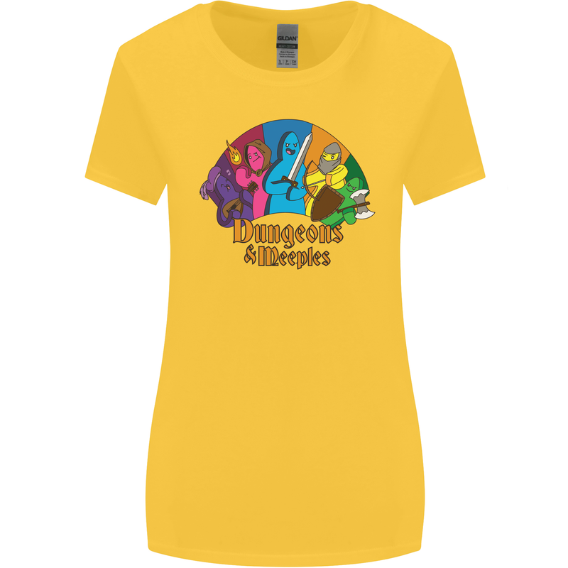 Dungeons n Meeples Role Play Games RPG Womens Wider Cut T-Shirt Yellow