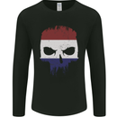 Dutch Skull Holland Gym Flag Biker Mens Long Sleeve T-Shirt Black