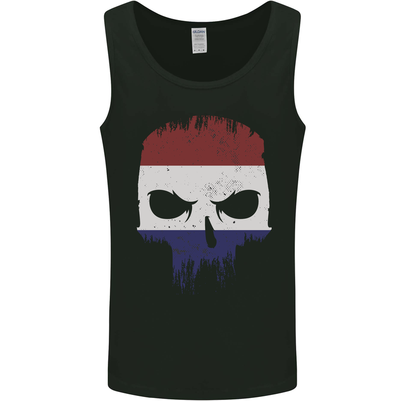 Dutch Skull Holland Gym Flag Biker Mens Vest Tank Top Black