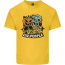 EW People Funny Halloween Alien Zombie Mens Cotton T-Shirt Tee Top Yellow