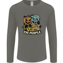 EW People Funny Halloween Alien Zombie Mens Long Sleeve T-Shirt Charcoal