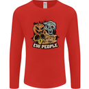 EW People Funny Halloween Alien Zombie Mens Long Sleeve T-Shirt Red