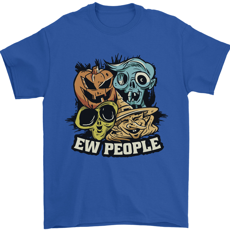 EW People Funny Halloween Alien Zombie Mens T-Shirt 100% Cotton Royal Blue