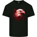 Eagle Head Watercolour Mens Cotton T-Shirt Tee Top Black