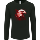 Eagle Head Watercolour Mens Long Sleeve T-Shirt Black