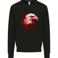 Eagle Head Watercolour Mens Sweatshirt Jumper Black