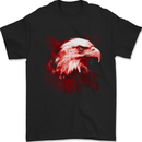 Eagle Head Watercolour Mens T-Shirt 100% Cotton Black
