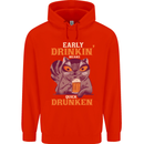 Early Drinkin' Quick Drunken Funny Alcohol Beer Childrens Kids Hoodie Bright Red