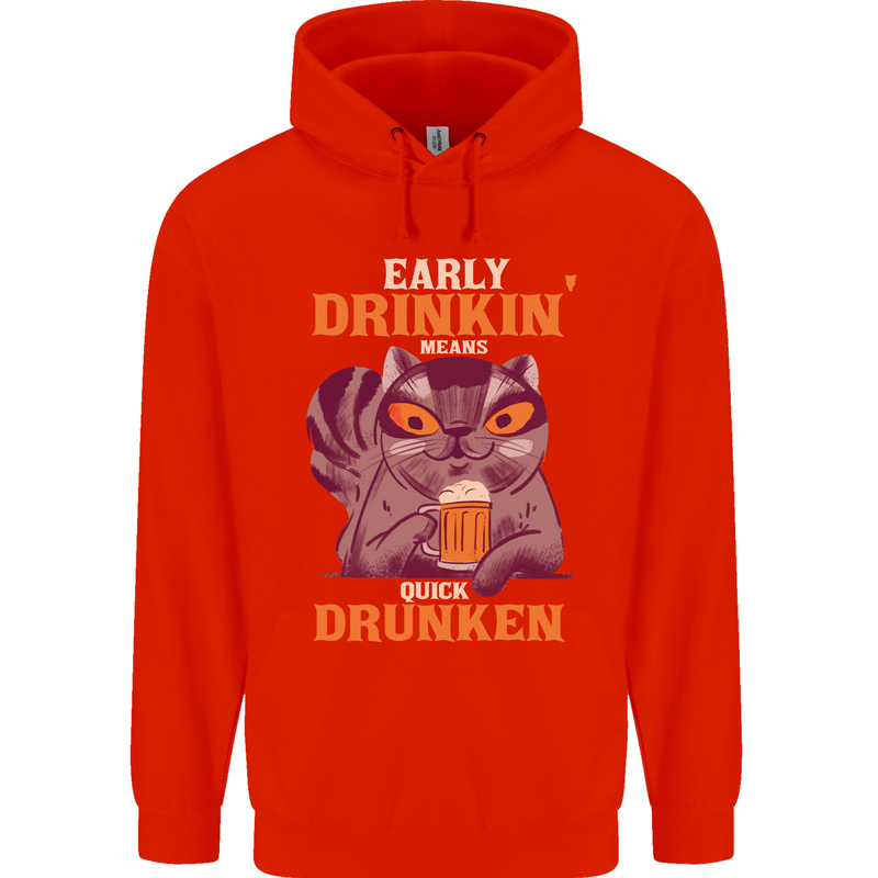 Early Drinkin' Quick Drunken Funny Alcohol Beer Childrens Kids Hoodie Bright Red
