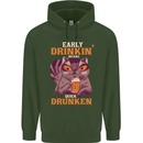 Early Drinkin' Quick Drunken Funny Alcohol Beer Childrens Kids Hoodie Forest Green