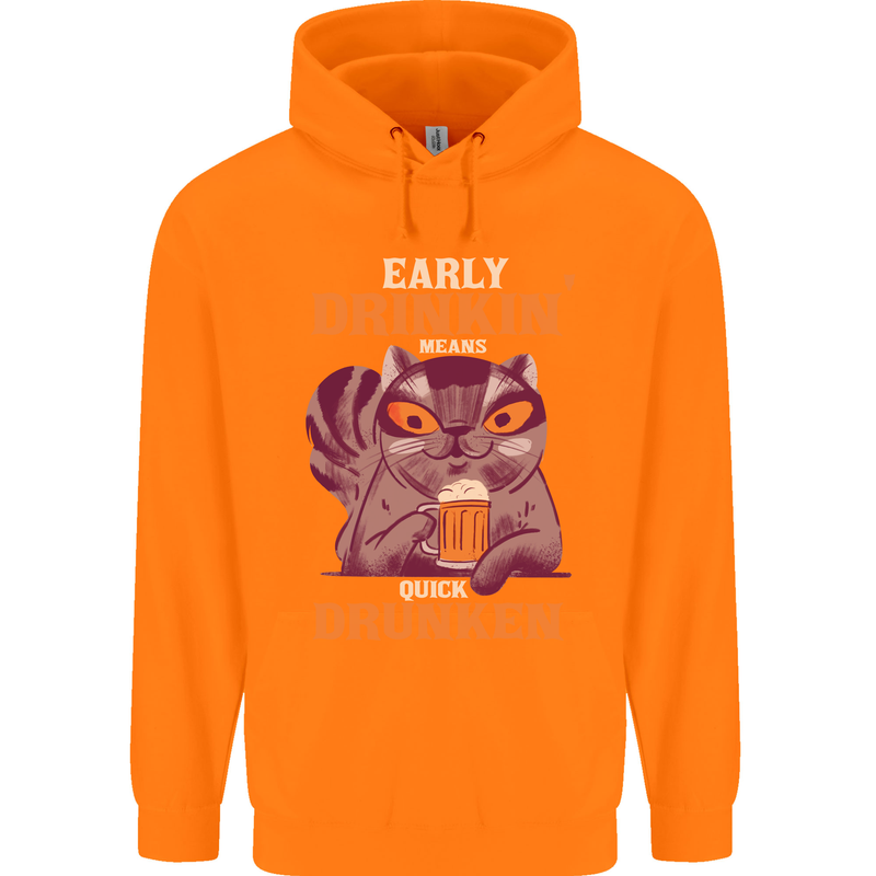 Early Drinkin' Quick Drunken Funny Alcohol Beer Childrens Kids Hoodie Orange