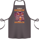 Early Drinkin' Quick Drunken Funny Alcohol Beer Cotton Apron 100% Organic Dark Grey
