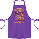 Early Drinkin' Quick Drunken Funny Alcohol Beer Cotton Apron 100% Organic Purple