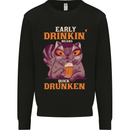 Early Drinkin' Quick Drunken Funny Alcohol Beer Kids Sweatshirt Jumper Black