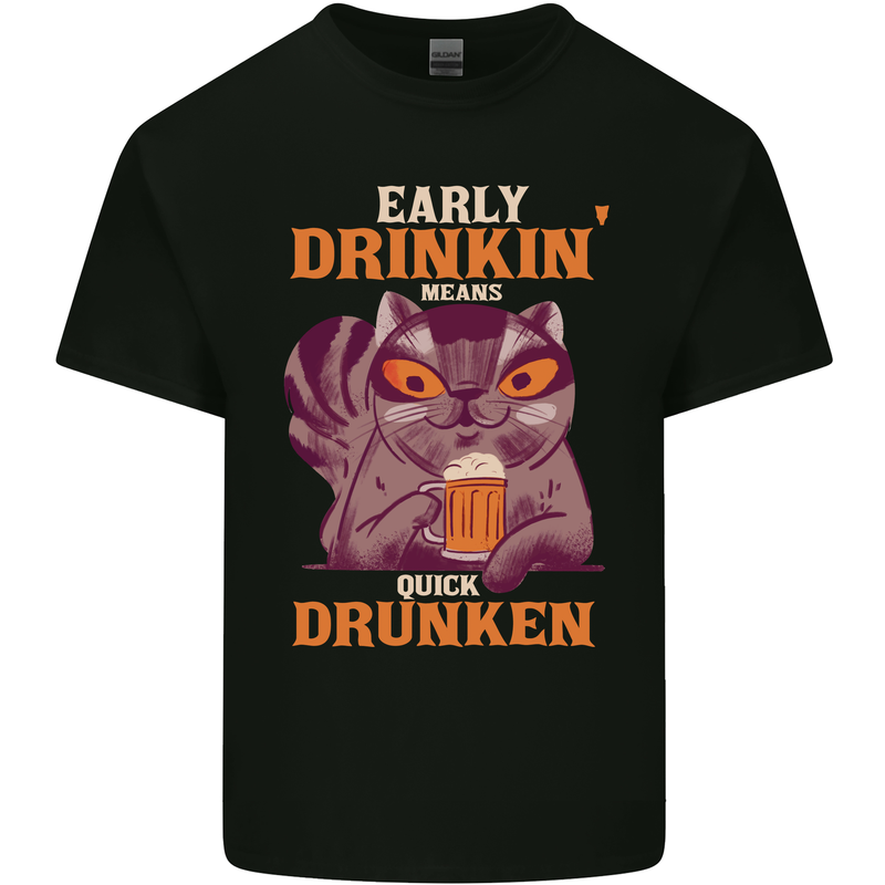 Early Drinkin' Quick Drunken Funny Alcohol Beer Kids T-Shirt Childrens Black