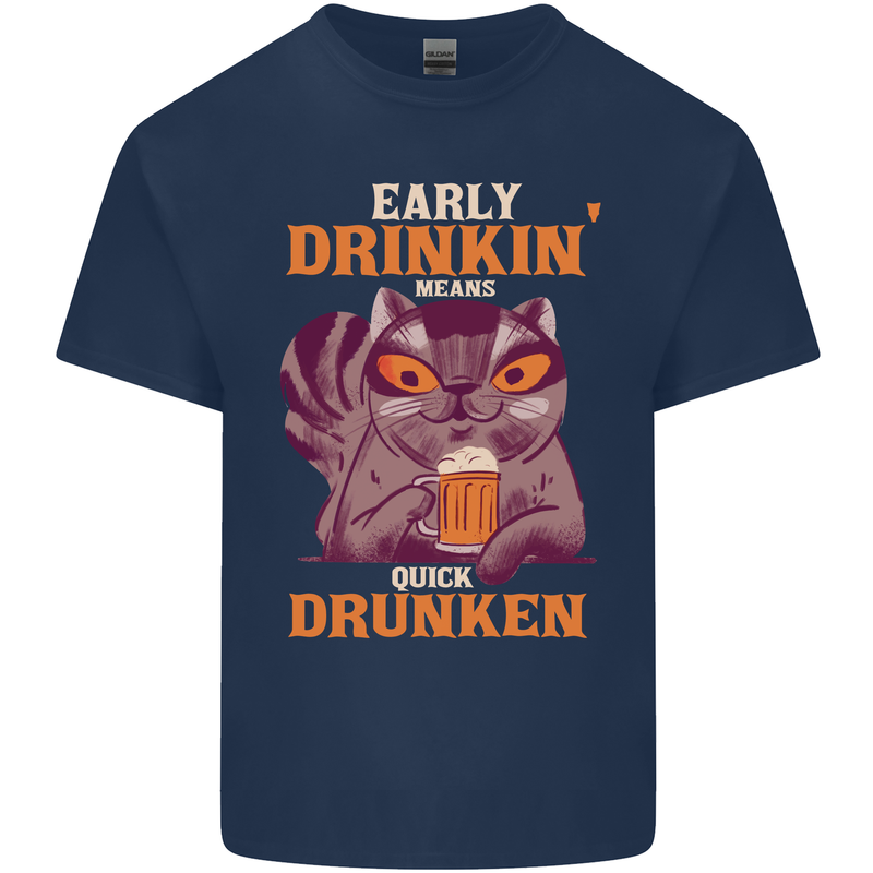 Early Drinkin' Quick Drunken Funny Alcohol Beer Kids T-Shirt Childrens Navy Blue