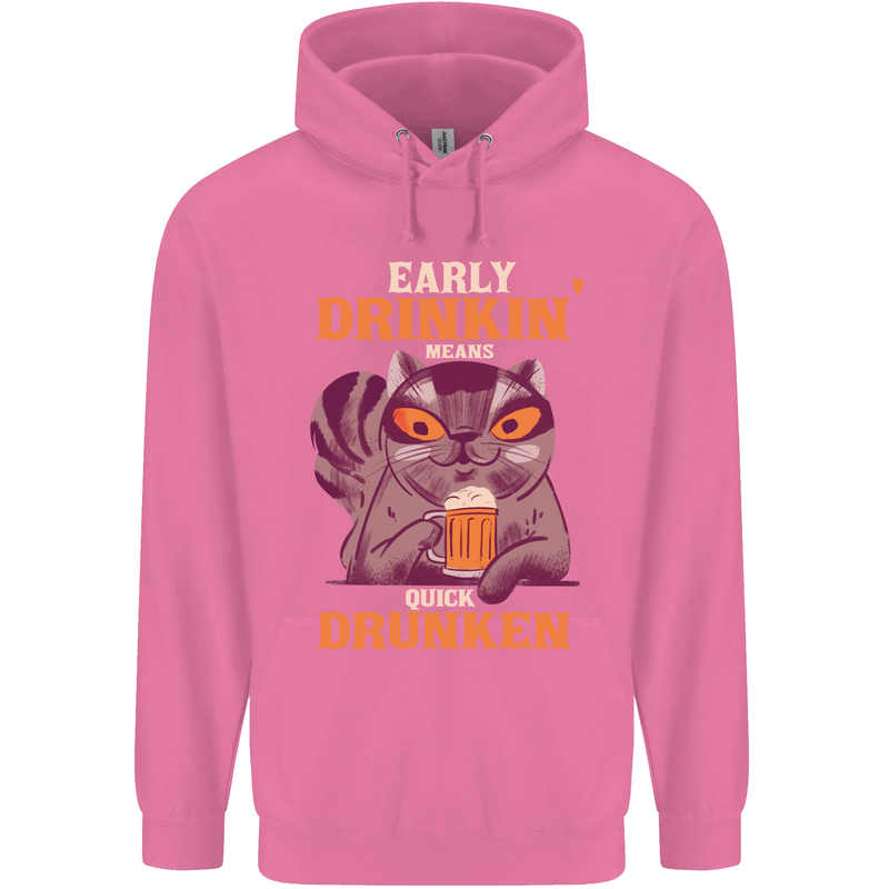 Early Drinkin' Quick Drunken Funny Alcohol Beer Mens 80% Cotton Hoodie Azelea