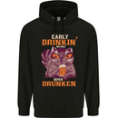 Early Drinkin' Quick Drunken Funny Alcohol Beer Mens 80% Cotton Hoodie Black