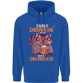 Early Drinkin' Quick Drunken Funny Alcohol Beer Mens 80% Cotton Hoodie Royal Blue