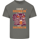 Early Drinkin' Quick Drunken Funny Alcohol Beer Mens Cotton T-Shirt Tee Top Charcoal