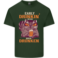 Early Drinkin' Quick Drunken Funny Alcohol Beer Mens Cotton T-Shirt Tee Top Forest Green