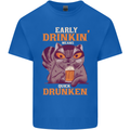 Early Drinkin' Quick Drunken Funny Alcohol Beer Mens Cotton T-Shirt Tee Top Royal Blue