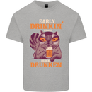 Early Drinkin' Quick Drunken Funny Alcohol Beer Mens Cotton T-Shirt Tee Top Sports Grey