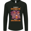 Early Drinkin' Quick Drunken Funny Alcohol Beer Mens Long Sleeve T-Shirt Black