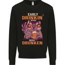 Early Drinkin' Quick Drunken Funny Alcohol Beer Mens Sweatshirt Jumper Black