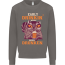 Early Drinkin' Quick Drunken Funny Alcohol Beer Mens Sweatshirt Jumper Charcoal