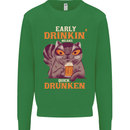 Early Drinkin' Quick Drunken Funny Alcohol Beer Mens Sweatshirt Jumper Irish Green