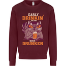 Early Drinkin' Quick Drunken Funny Alcohol Beer Mens Sweatshirt Jumper Maroon