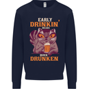 Early Drinkin' Quick Drunken Funny Alcohol Beer Mens Sweatshirt Jumper Navy Blue