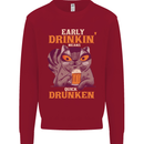 Early Drinkin' Quick Drunken Funny Alcohol Beer Mens Sweatshirt Jumper Red